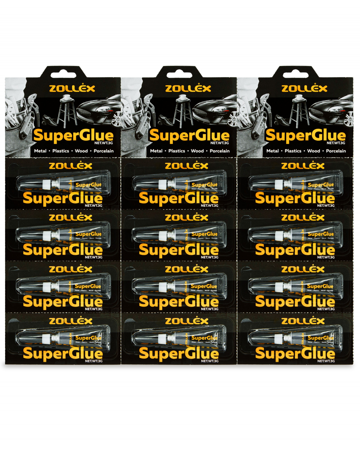 Супер клей SuperGlue (планшет 12шт по 3гр.) 15020-2